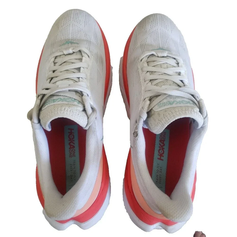 Hoka One One Mach 4 Women Size 9B 1113529 WFS White Fiesta Running Shoes